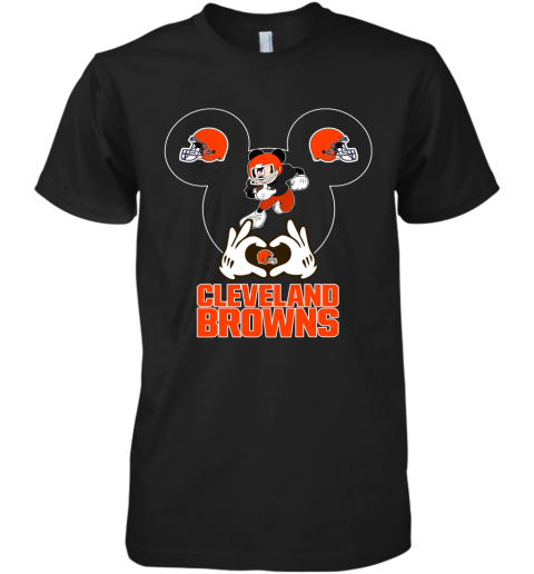 I Love The Browns Mickey Mouse Cleveland Browns Premium Men's T-Shirt