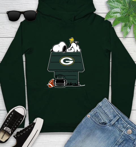 Green Bay Packers NFL Football Snoopy Woodstock The Peanuts Movie Youth Hoodie 13