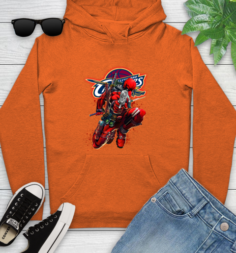 NBA Deadpool Marvel Comics Sports Basketball Cleveland Cavaliers Youth Hoodie 5