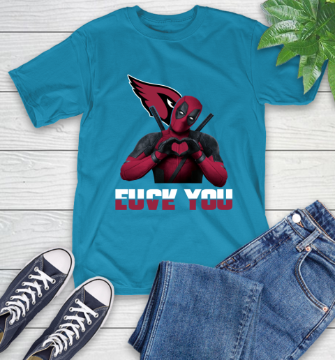 NHL Arizona Cardinals Deadpool Love You Fuck You Football Sports T-Shirt - Image 10