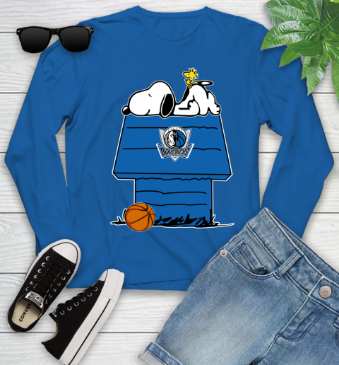 Dallas Mavericks NBA Basketball Snoopy Woodstock The Peanuts Movie Youth Long Sleeve 9