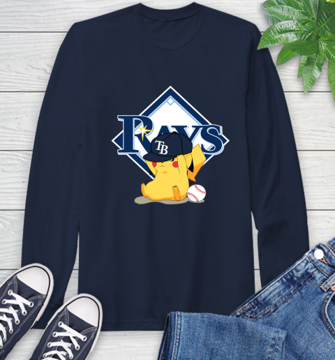 MLB Pikachu Baseball Sports Tampa Bay Rays Long Sleeve T-Shirt 4