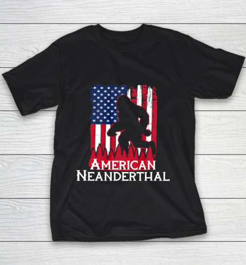 Proud American Neanderthal US Flag for Proud Neanderthals Youth T-Shirt