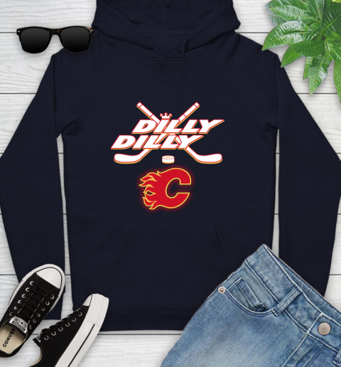 NHL Calgary Flames Dilly Dilly Hockey Sports Youth Hoodie 4