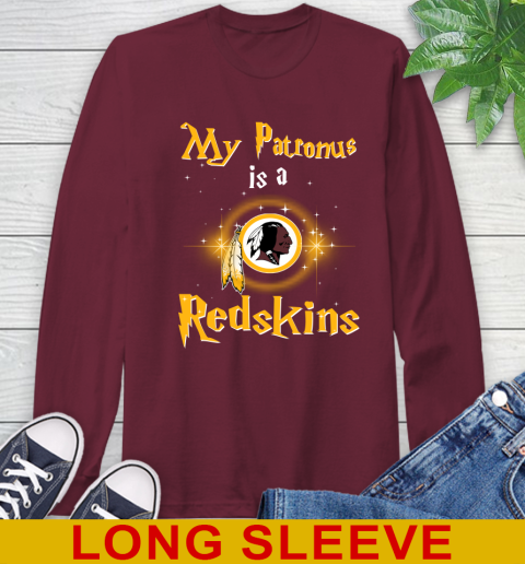 NFL Football Harry Potter My Patronus Is A Washington Redskins Long Sleeve T-Shirt 7