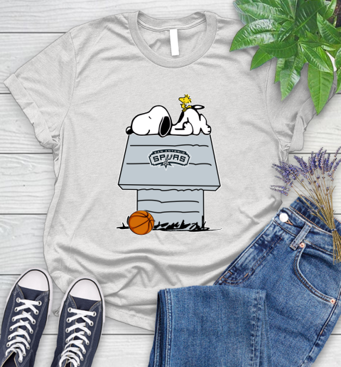San Antonio Spurs NBA Basketball Snoopy Woodstock The Peanuts Movie Women's T-Shirt
