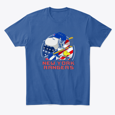ye7l new york rangersnoopy and woodstock nhl classic t shirt 2 front royal