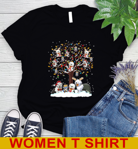Old english Sheep dog dog pet lover light christmas tree shirt 85