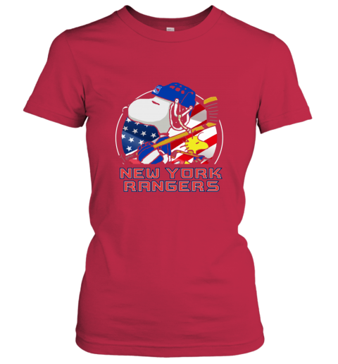 sfyf new york rangersnoopy and woodstock nhl ladies t shirt 20 front red