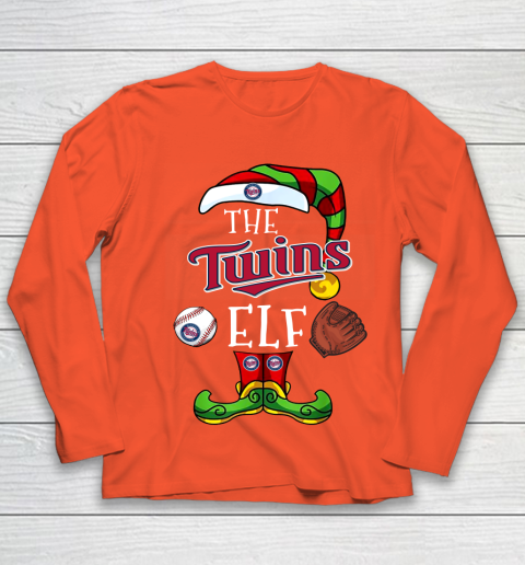 Minnesota Twins Christmas ELF Funny MLB Youth Long Sleeve 3