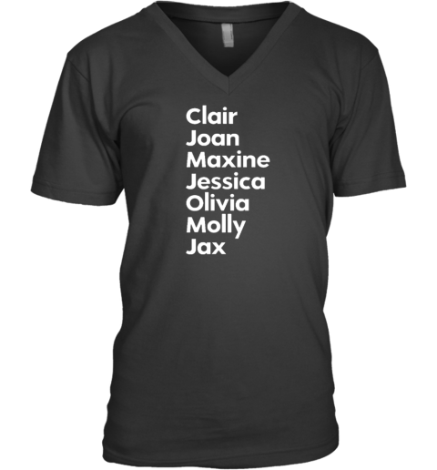 2022 Clair Joan Maxine Jessica Olivia Annalise Molly Jax V-Neck T-Shirt