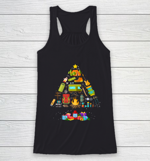 Christmas Tree Camping Tools Funny Camper Christmas Gifts Racerback Tank