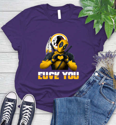 NHL Washington Redskins Deadpool Love You Fuck You Football Sports Women's T-Shirt 4