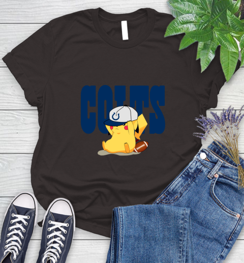 NFL Pikachu Football Sports Indianapolis Colts Women's T-Shirt 8