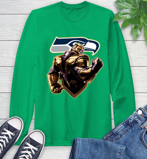 NFL Thanos Avengers Endgame Football Sports Seattle Seahawks Long Sleeve T-Shirt 7