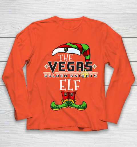 Vegas Golden Knights Christmas ELF Funny NHL Youth Long Sleeve 3
