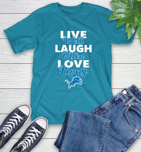 NFL Football Detroit Lions Live Well Laugh Often Love Shirt T-Shirt 10