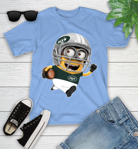 NFL New York Jets Minions Disney Football Sports Youth T-Shirt 11