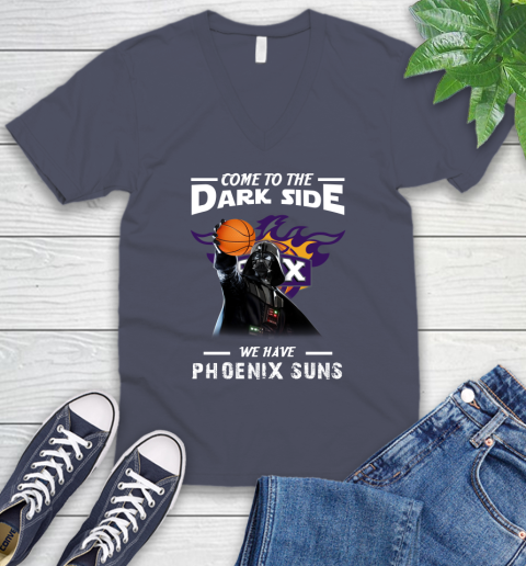 NBA Come To The Dark Side We Have Phoenix Suns Star Wars Darth Vader Basketball V-Neck T-Shirt 7