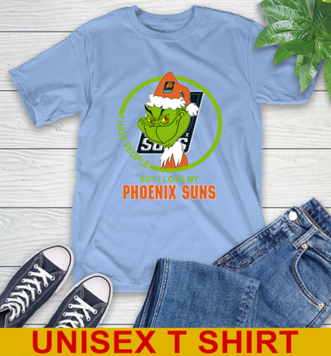 Phoenix Suns NBA Christmas Grinch I Hate People But I Love My Favorite Basketball Team T-Shirt 11