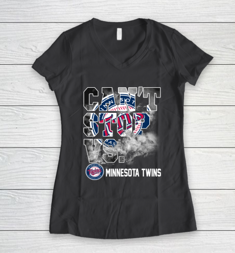MLB Minnesota Twins Baseball Can't Stop Vs Twins Women's V-Neck T-Shirt 6
