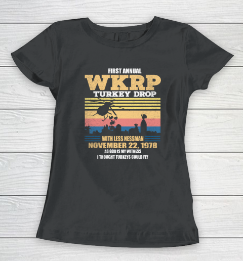 First Annual WKRP Thanksgiving Day Turkey Drop November 22 1978 Vintage Women's T-Shirt