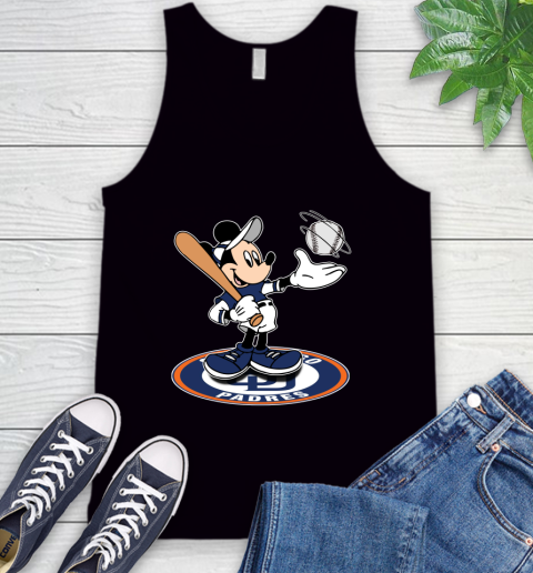 MLB Baseball San Diego Padres Cheerful Mickey Disney Shirt Tank Top