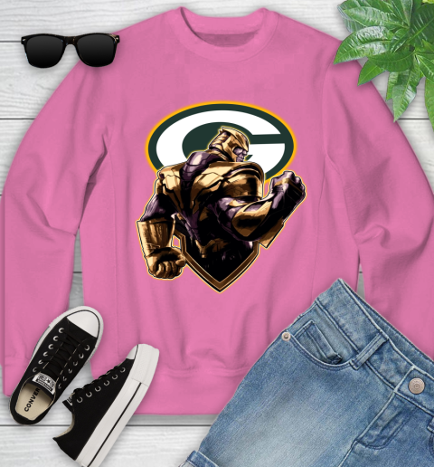 NFL Thanos Avengers Endgame Football Sports Green Bay Packers Youth Sweatshirt 7