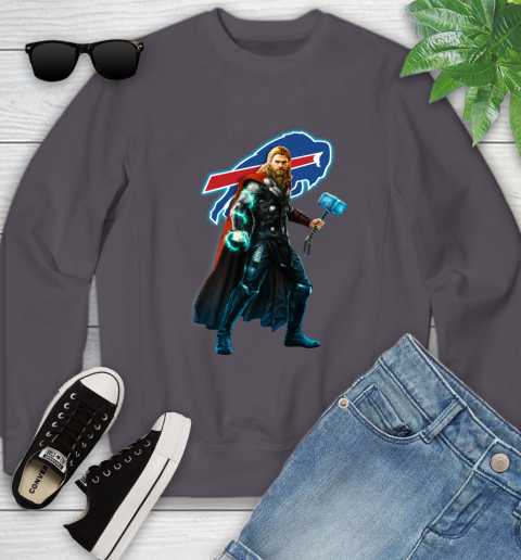 NFL Thor Avengers Endgame Football Buffalo Bills Youth Sweatshirt 6