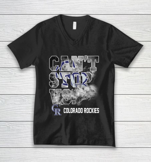 MLB Colorado Rockies Baseball Can't Stop Vs Colorado Rockies V-Neck T-Shirt