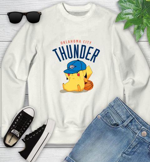 NBA Pikachu Basketball Sports Oklahoma City Thunder Youth Sweatshirt