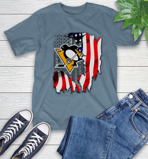 Pittsburgh Penguins NHL Hockey American Flag T-Shirt 8
