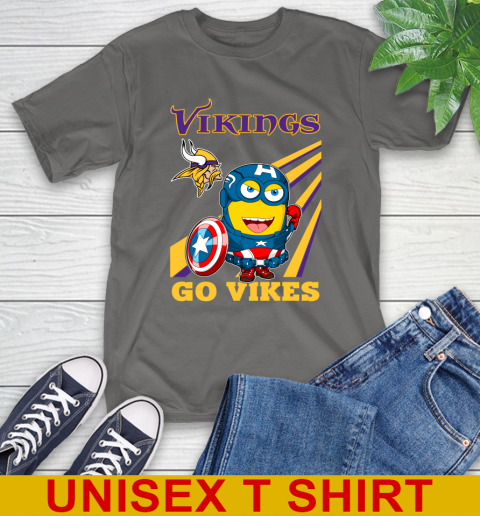 NFL Football Minnesota Vikings Captain America Marvel Avengers Minion Shirt T-Shirt 10