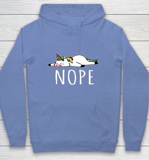 Nope Unicorn T Shirt Nah Not Gonna Do It Funny Lazy Gift Youth Hoodie 8
