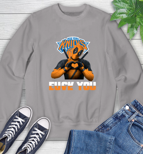 NBA New York Knicks Deadpool Love You Fuck You Basketball Sports Sweatshirt 5