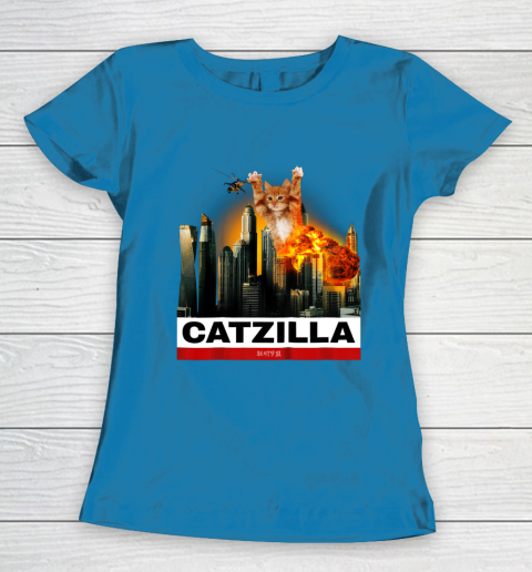 CATZILLA  Funny Kitty Tshirt for Cat lovers to Halloween Women's T-Shirt 6