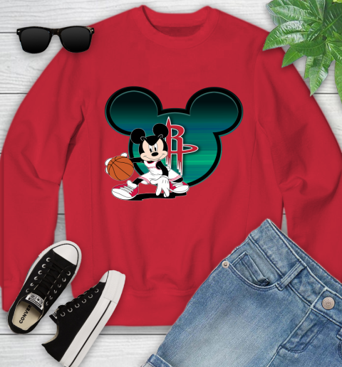 NBA Houston Rockets Mickey Mouse Disney Basketball Youth Sweatshirt 9