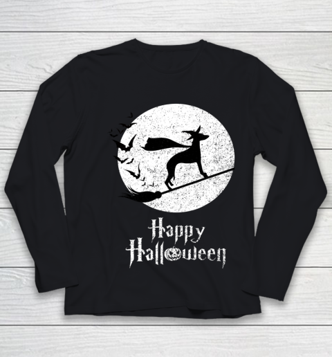 Funny Halloween Costume Witch WHIPPET Dog Lover Gift Youth Long Sleeve