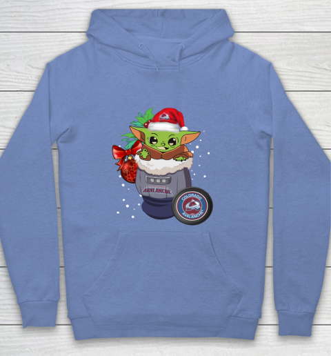 Colorado Avalanche Christmas Baby Yoda Star Wars Funny Happy NHL Youth Hoodie 10
