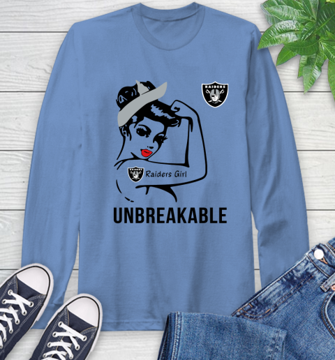 NFL Oakland Raiders Girl Unbreakable Football Sports Long Sleeve T-Shirt 10