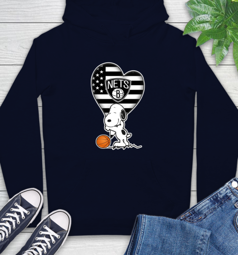 Brooklyn Nets NBA Basketball The Peanuts Movie Adorable Snoopy Hoodie 4