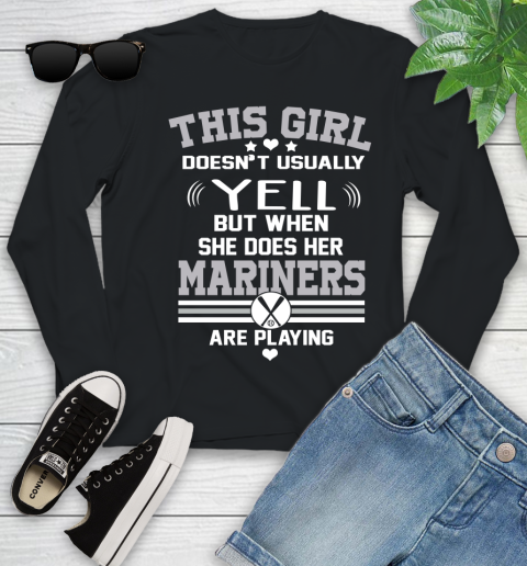 Seattle Mariners MLB Baseball I Yell When My Team Is Playing Youth Long Sleeve
