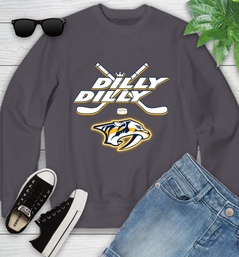 NHL Nashville Predators Dilly Dilly Hockey Sports Youth Sweatshirt 6