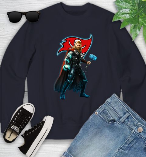 NFL Thor Avengers Endgame Football Tampa Bay Buccaneers Youth Sweatshirt 3
