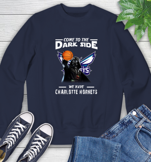 NBA Come To The Dark Side We Have Charlotte Hornets Star Wars Darth Vader Basketball Sweatshirt 2