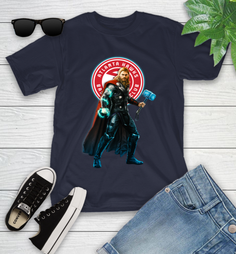 NBA Thor Avengers Endgame Basketball Atlanta Hawks Youth T-Shirt 3