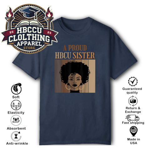 r6se a proud hbcu sister classic t shirt 2 front navy HBCU Clothing Apparel