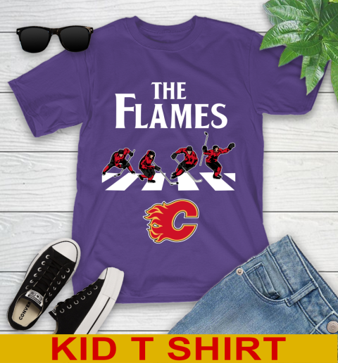 NHL Hockey Calgary Flames The Beatles Rock Band Shirt Youth T-Shirt 3