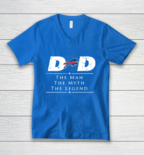 Buffalo Bills NFL Football Dad The Man The Myth The Legend V-Neck T-Shirt - Image 6