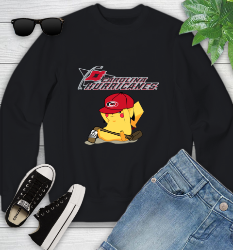 NHL Pikachu Hockey Sports Carolina Hurricanes Youth Sweatshirt 2